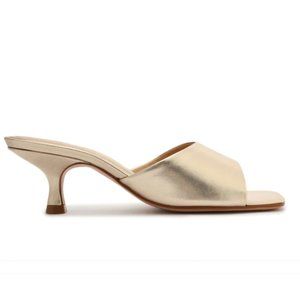 Schutz Dethalia Metallic Leather Sandal